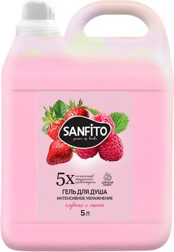 Sanfito Гель для душа Клубника и малина Интенсивное увлажнение (5 л)