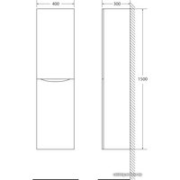  BelBagno Шкаф-пенал Fly-Marino-1500-2A-SC-RW-P-L (rovere moro)