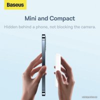 Внешний аккумулятор Baseus Magnetic Mini Wireless Fast Charge Power Bank 10000mAh 20W (белый) + брендированный брелок Baseus