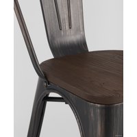 Стул Stool Group Tolix wood (черный патина золото)