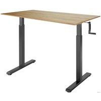 Стол для работы стоя ErgoSmart Manual Desk Compact 1380x800x18 мм (дуб натуральный/черный)