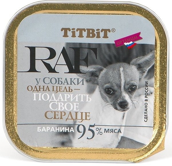 

Консервированный корм для собак TiTBiT RAF ягненок 100 г