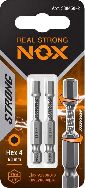 

Набор бит Nox Strong Torsion E6.3 Hex-4-50 338450-2.21 (5x2 шт)