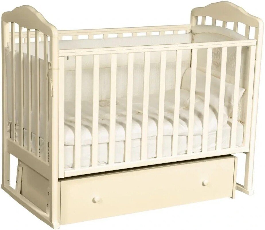 

Классическая детская кроватка Антел Алита-4/6 универсальный маятник ящик (слоновая кость)