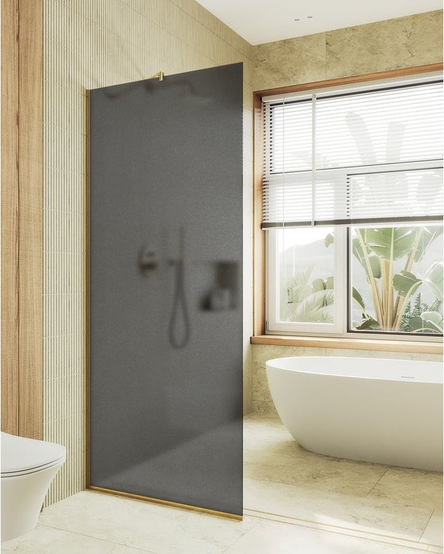 

Душевая стенка MaybahGlass 89x195 MGD-694-3у (графитовое матовое стекло/золотой)