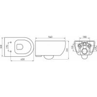 Унитаз подвесной Berges Wasserhaus Ego XL Rimless 083211 (с сиденьем)