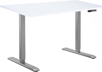 Стол с регулировкой высоты ErgoSmart Manual DESKFIT DF100 1360х800х36 мм (альпийский белый/серый)