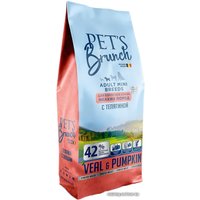 Сухой корм для собак Pet's Brunch для взрослых собак средних пород с телятиной 1 кг