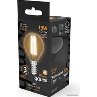 Светодиодная лампочка Gauss Filament Шар 13W 1100lm 2700К Е14 LED 1/10/50 105801113
