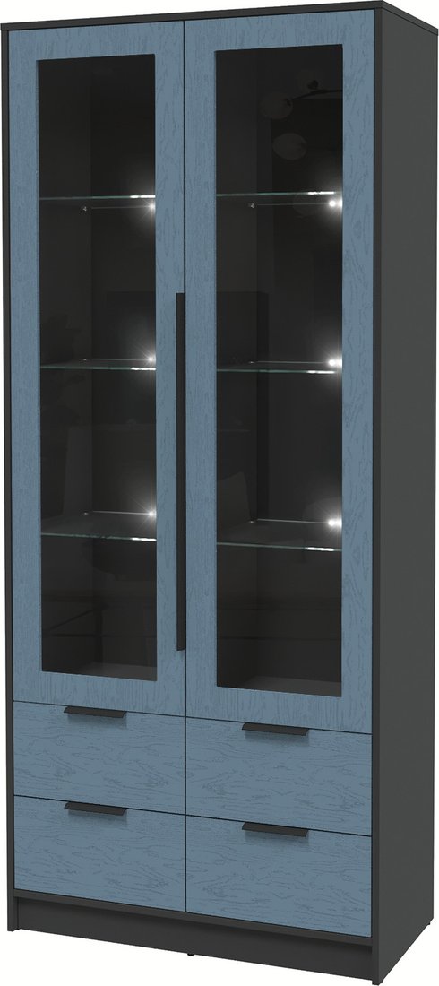 

Шкаф-витрина Интерлиния Концепт КТ-ШВ2 с подсветкой Глосс (антрацит/дуб лазурный)