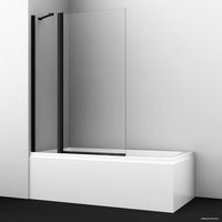 Стеклянная шторка для ванны Wasserkraft Berkel 48P02-110BLACK Fixed