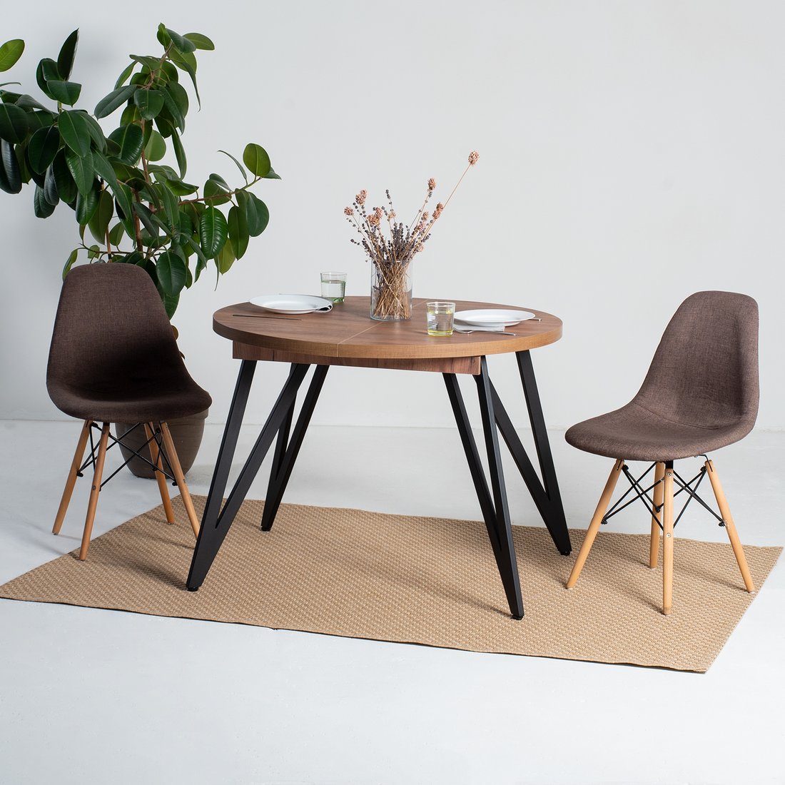 

Кухонный стол Millwood Женева 3 Л D100x140x100x76 (дуб табачный Craft-металл черный)