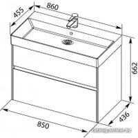  Aquanet Тумба Бруклин 85 00212598 с умывальником Slim Synergy (белый)