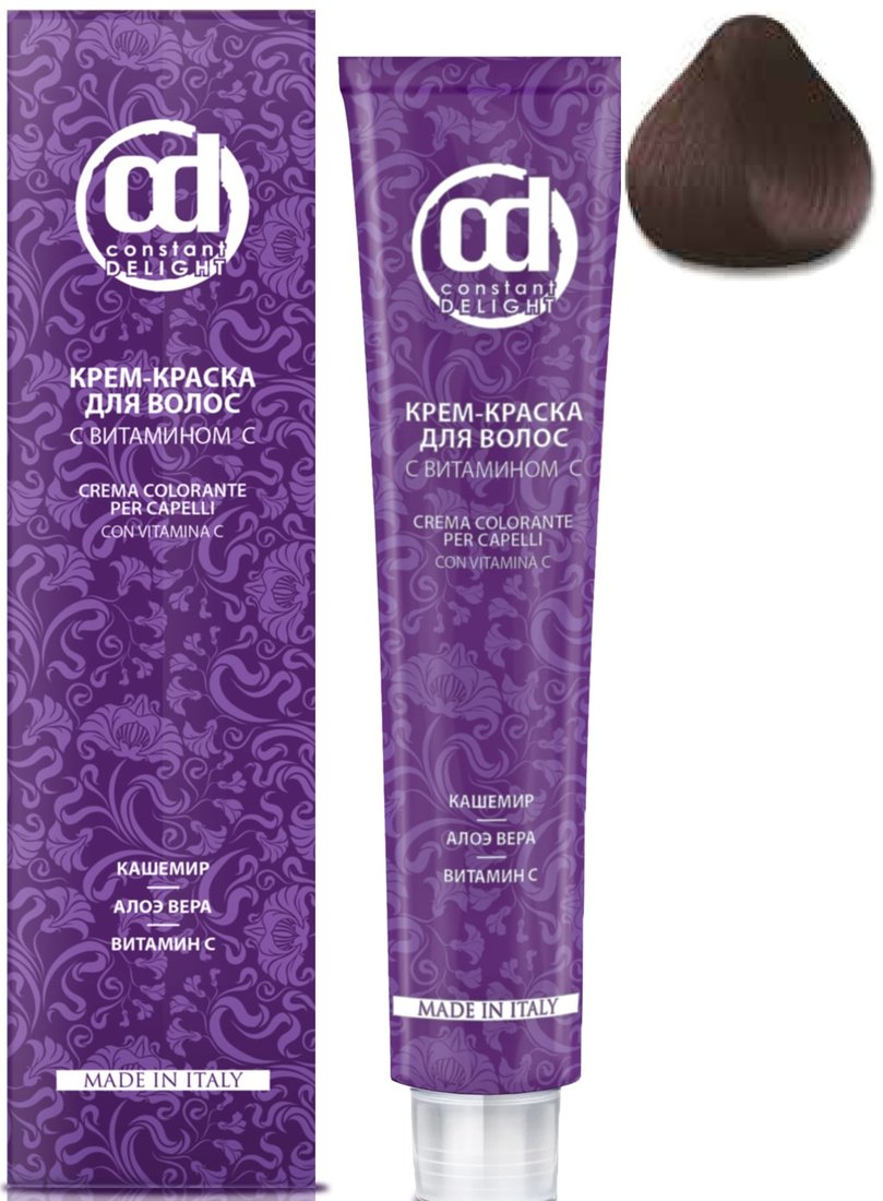 

Крем-краска для волос Constant Delight Crema Colorante с витамином С 5/0 светло-коричневый натуральный