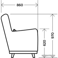 Интерьерное кресло Комфорт-S Клементина 71x97 см (темпо 7)