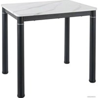 Кухонный стол Signal Damar DAMARBC80 (белый мрамор/черный матовый)