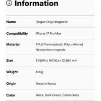 Чехол для телефона Ringke Onyx Magnetic для iPhone 17 Pro Max Camo Black
