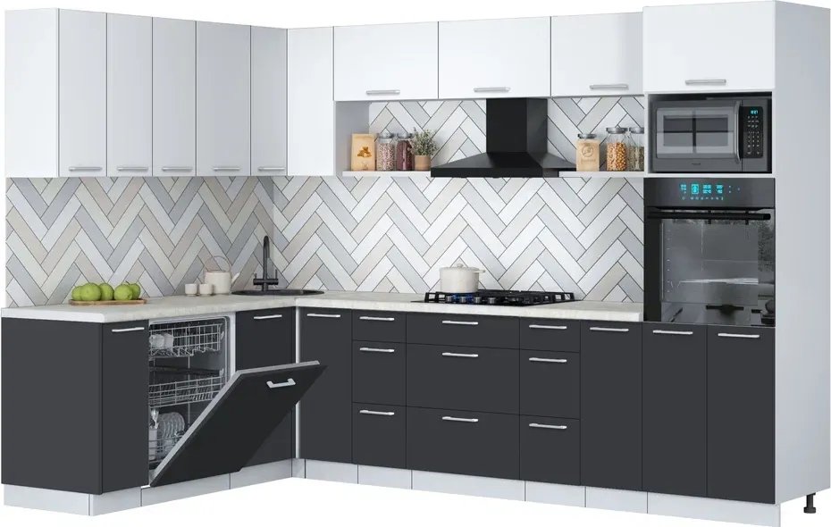 

Готовая кухня Интерлиния Мила Gloss 1.896х2.98-2 (пепел/белый/опал светлый)