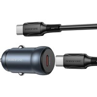 Автомобильное зарядное Borofone BZ32 USB Type-C (серый)