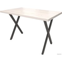 Кухонный стол Millwood Лофт Хьюстон Light 130x80 (36 мм, белый Craft/черный)