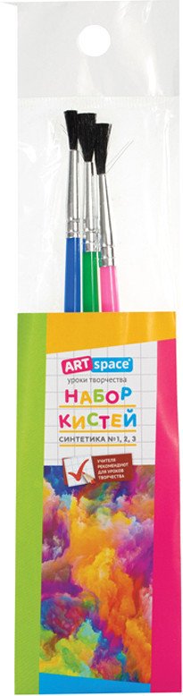 

Набор кистей ArtSpace синтетика круглые № 1, 2, 3 SB3_19282 (3 шт )