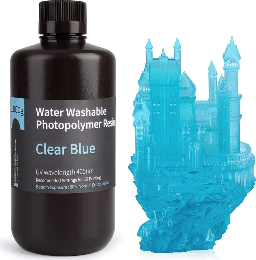 

Фотополимер Elegoo Water Washable 1кг (чистый синий)