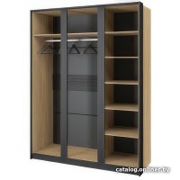 Шкаф распашной Неман мебель Стенли МН-037-03 (дуб прованс/черный) в Солигорске