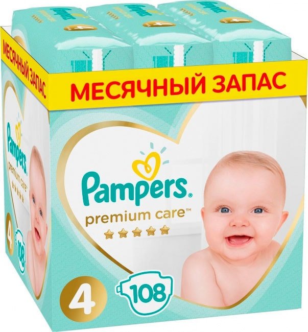 

Подгузники Pampers Premium Care 4 (108 шт)