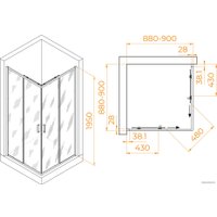 Душевой уголок RGW PA-39B 03083999-14 90x90 (черный/прозрачное стекло)