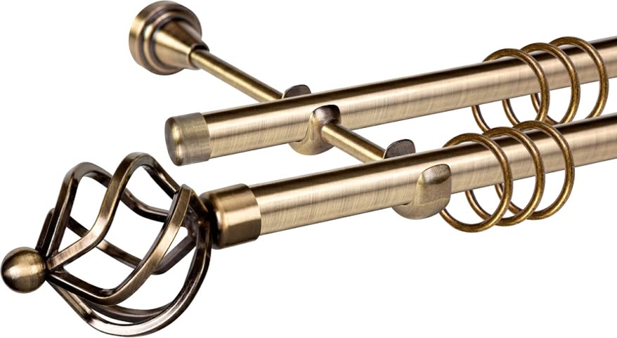 

Карниз для штор АС ФОРОС Grace D19Г/19Г + наконечники Булава (2.4м, антик)