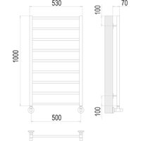 Полотенцесушитель TERMINUS Контур П9 500x1000 (RAL 9005 черный матовый)