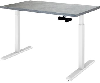 Стол с регулировкой высоты ErgoSmart Manual Desk 1360x800x36 мм (бетон чикаго светло-серый/белый)