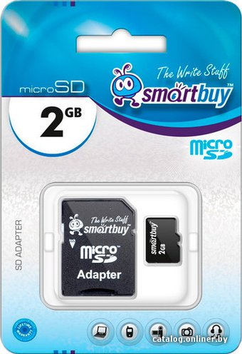 SmartBuy microSD 2 Гб + SD адаптер (SB2GBSD-01)