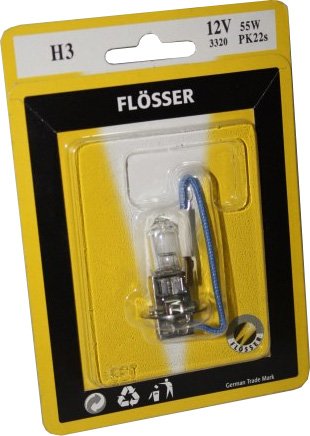 

Галогенная лампа Flosser H3 12V 55W PK22s 1шт [93320]