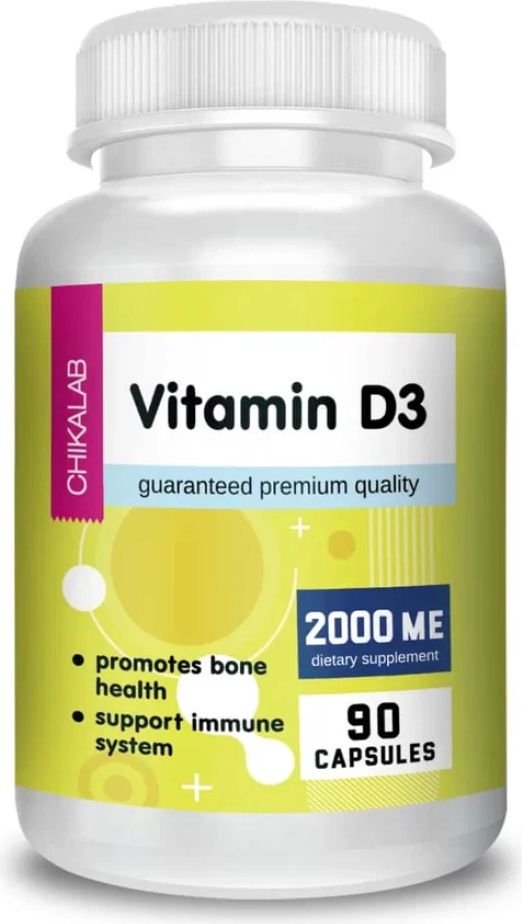 

Витамины, минералы Chikalab Vitamin D3 2000 МЕ (90 капсул)