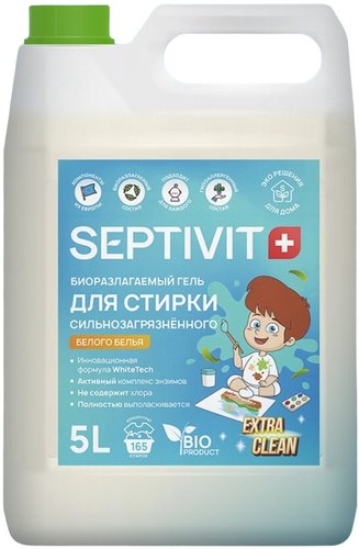 Гель для стирки Septivit Сильнозагрязненные Вещи для белого белья (5 л)