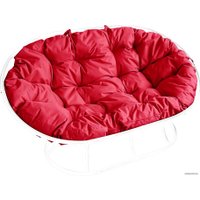 Садовый диван M-Group Мамасан 12100106 (белый/красная подушка)