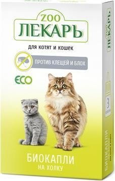 

Капли от блох и клещей Эко ZooЛекарь 000691 (1 мл)