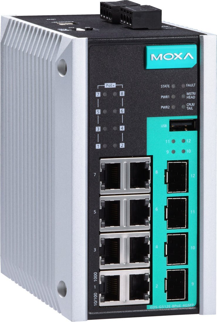 Управляемый коммутатор 2-го уровня Moxa EDS-G512E-8PoE-4GSFP-T