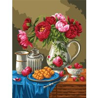 Картина по номерам Три совы Пионы КХ4050_53935