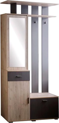 Стенка Bravo Мебель Имидж №1 121x35x217.5 (дуб бонифаций/вольфрам)