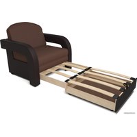 Кресло-кровать Мебель-АРС Кармен-2 (рогожка/экокожа, шоколад/коричневый)