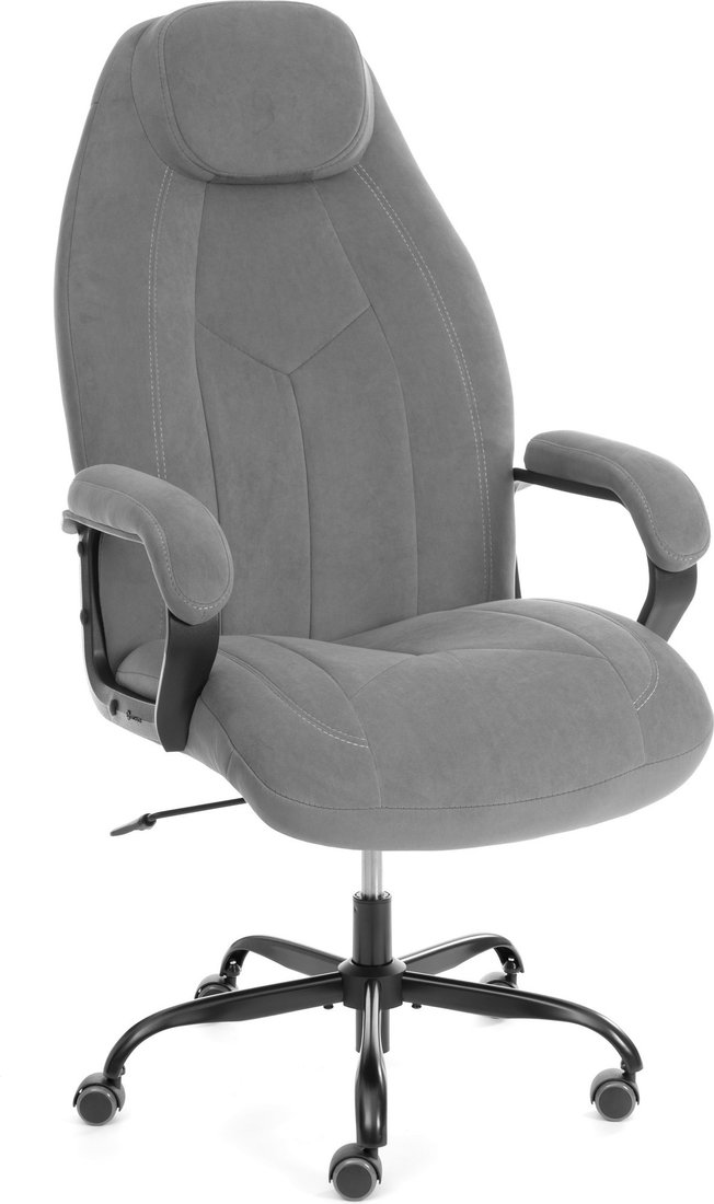 Офисное кресло TetChair Boss metalBL (велюр, серый, 29)