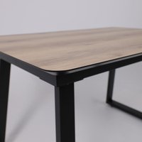 Кухонный стол Lepremo AV 1208 HPL+МДФ раздвижной 1200-1600x800 (дуб делано натуральный/черный)