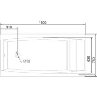 Ванна Cersanit Virgo 150x75 (с ножками)