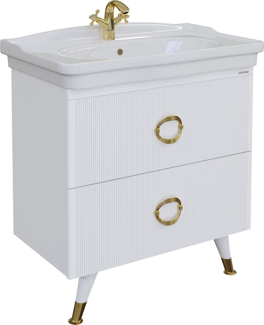 

Grossman Тумба под умывальник Атрио 85 108016 (белый глянец)