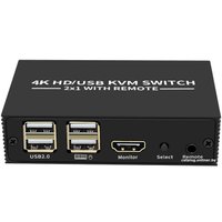 KVM переключатель USBTOP HDMI 4K USB2.0/USB-C