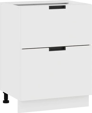 

Шкаф напольный Трия Гренада с двумя ящиками 1Н6Я2 (белый/холст белый)