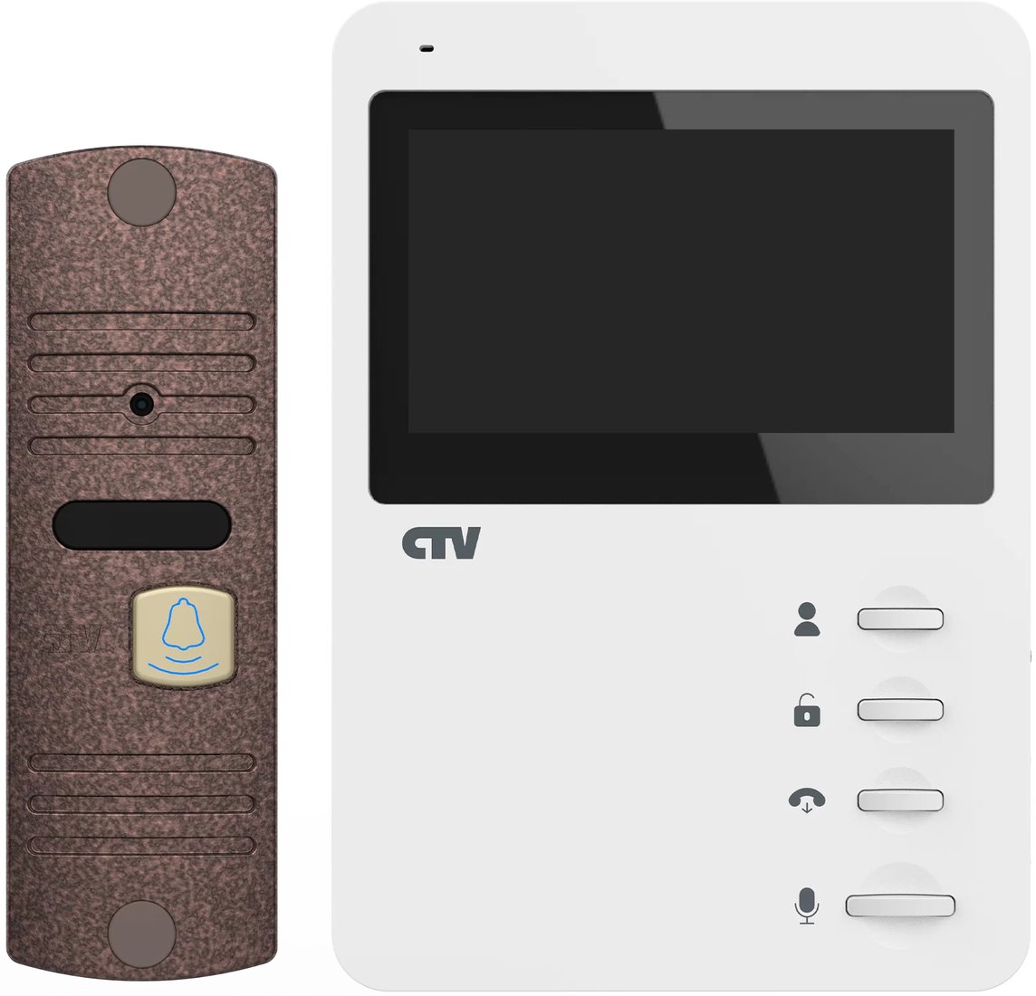 

Комплект видеодомофона CTV CTV-DP1400N (белый/бронза)
