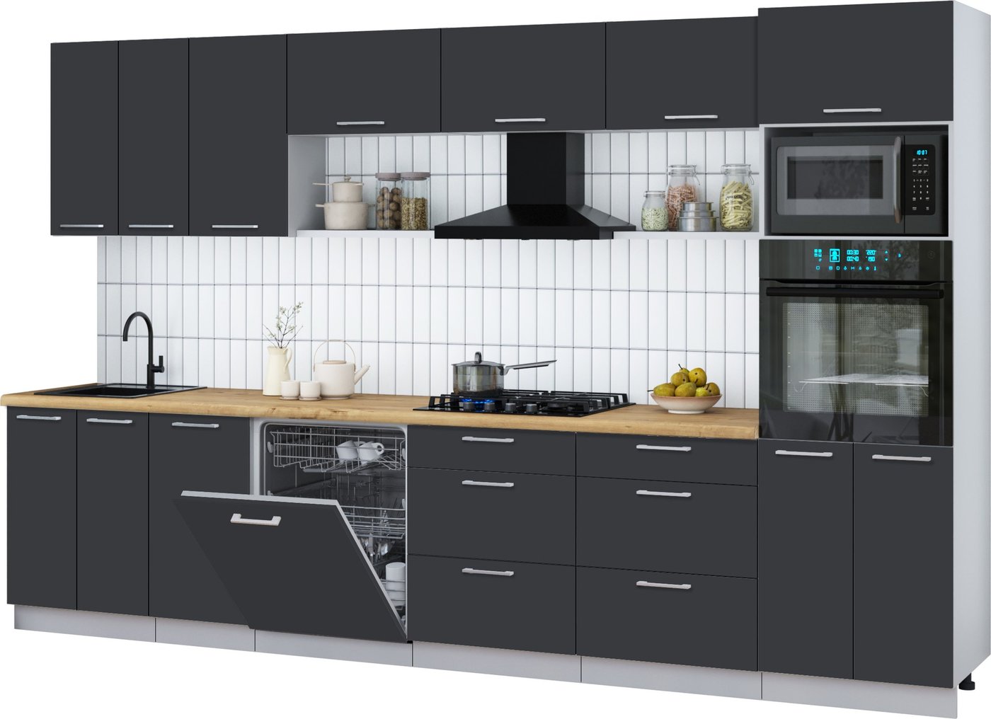 

Готовая кухня Интерлиния Мила Gloss 3.4-ПМ1-2 (пепел/пепел/дуб бунратти)